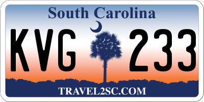 SC license plate KVG233