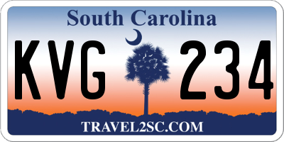 SC license plate KVG234