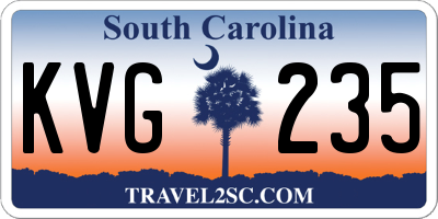 SC license plate KVG235