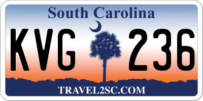 SC license plate KVG236
