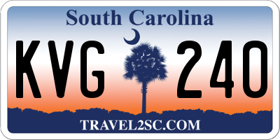 SC license plate KVG240