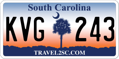 SC license plate KVG243