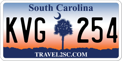 SC license plate KVG254