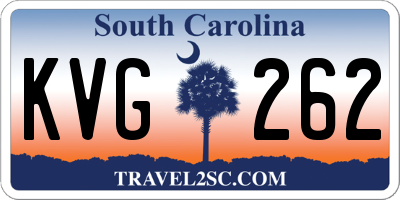 SC license plate KVG262