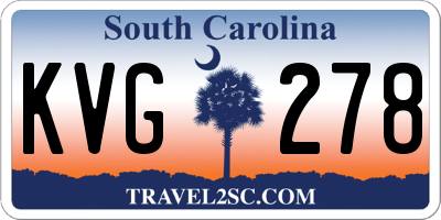 SC license plate KVG278