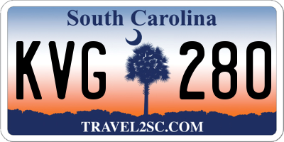 SC license plate KVG280