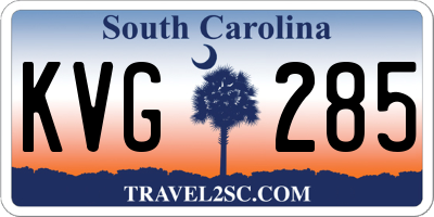 SC license plate KVG285