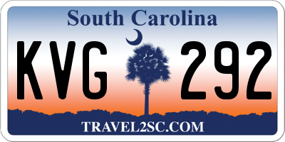 SC license plate KVG292