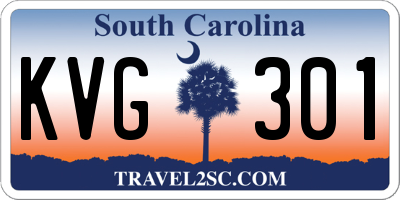 SC license plate KVG301