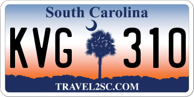 SC license plate KVG310