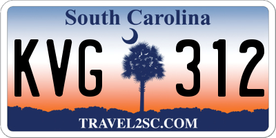 SC license plate KVG312