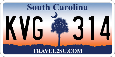 SC license plate KVG314