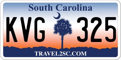 SC license plate KVG325