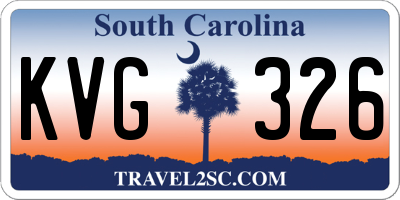 SC license plate KVG326