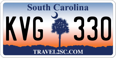 SC license plate KVG330