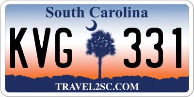 SC license plate KVG331