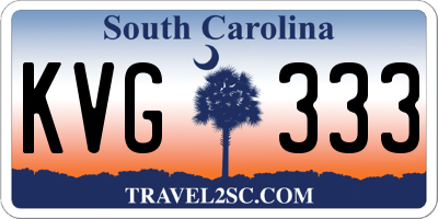 SC license plate KVG333