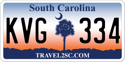 SC license plate KVG334
