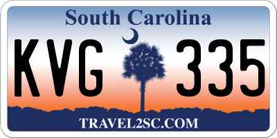 SC license plate KVG335