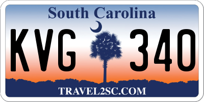 SC license plate KVG340