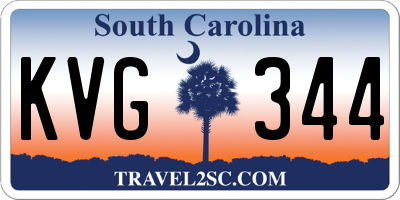 SC license plate KVG344