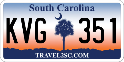 SC license plate KVG351