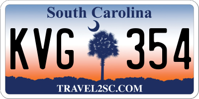 SC license plate KVG354