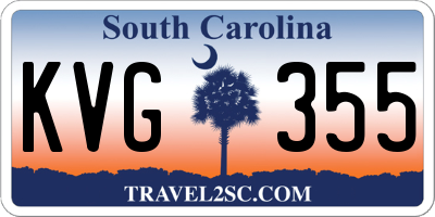 SC license plate KVG355