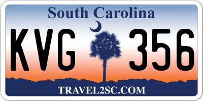 SC license plate KVG356