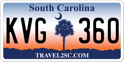 SC license plate KVG360