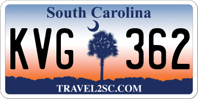 SC license plate KVG362