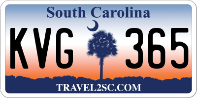 SC license plate KVG365