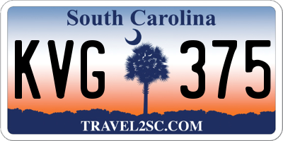 SC license plate KVG375