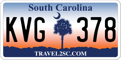 SC license plate KVG378