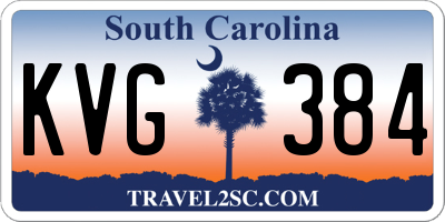 SC license plate KVG384