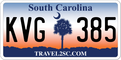 SC license plate KVG385