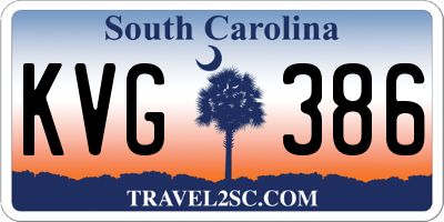 SC license plate KVG386