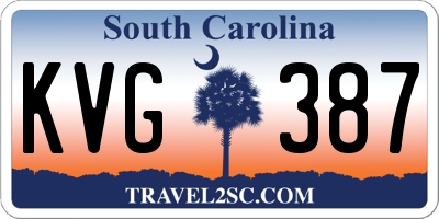 SC license plate KVG387