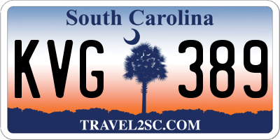 SC license plate KVG389