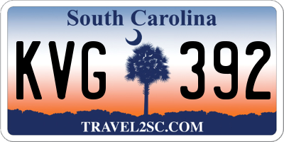 SC license plate KVG392