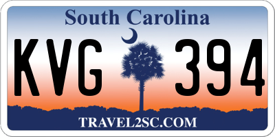 SC license plate KVG394