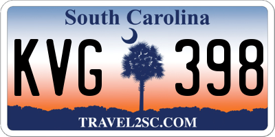 SC license plate KVG398
