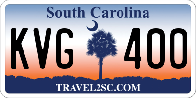 SC license plate KVG400