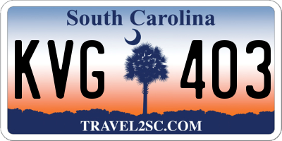 SC license plate KVG403