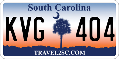 SC license plate KVG404