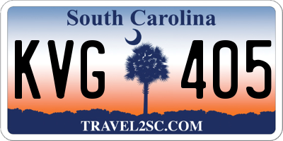 SC license plate KVG405