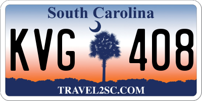 SC license plate KVG408