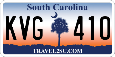 SC license plate KVG410