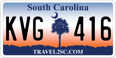 SC license plate KVG416