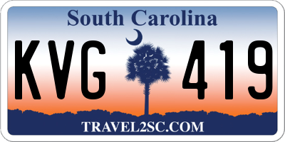 SC license plate KVG419